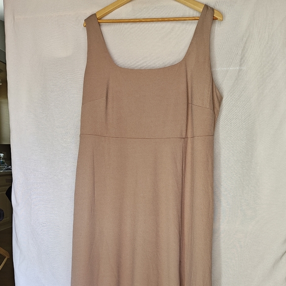 Birdie Gray Alex Convertible Dress Crepe Taupe 2X Curve Plus New Maxi Bridesmaid - Picture 3 of 14